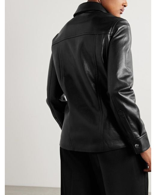 Nanushka Black Rocio Leather And Faux Leather Jacket