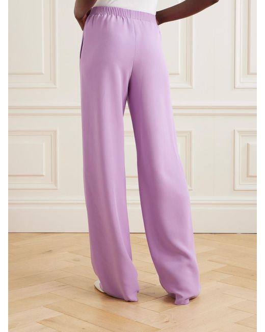 Valentino Garavani Purple Hose Mit Weitem Bein Aus Seiden-Cady