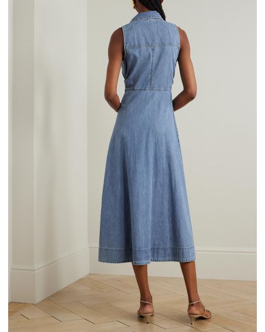 Veronica Beard Fuller Denim Midi Shirt Dress in Blue | Lyst