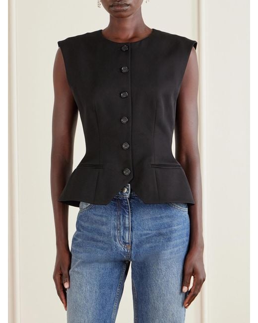 Magda Butrym Black Silk And Cashmere-Blend Crepe Vest