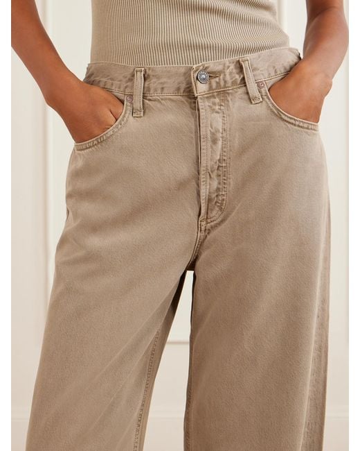 Agolde Natural Low Slung Baggy Low-Rise Wide-Leg Jeans