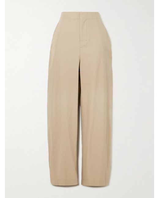 Bottega Veneta Women's Natural Cotton-Twill Barrel-Leg Pants
