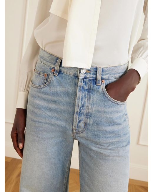 Saint Laurent Blue Neo 90S High-Rise Straight-Leg Jeans