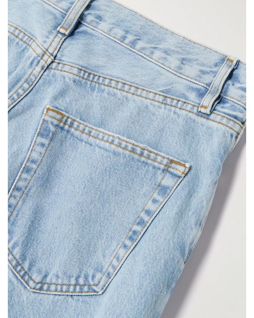 FRAME Blue The Vertical High-Rise Straight-Leg Jeans