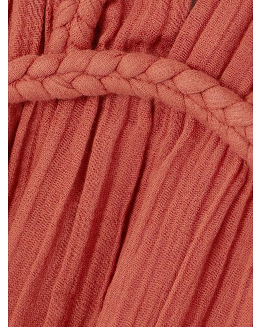 Robe Longue Dos Ouvert En Gaze De Coton À Finitions Tressées Joya Isabel Marant en coloris Red