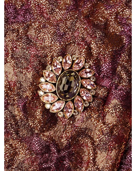 Saint Laurent Red Crystal-Embellished Wool-Blend Brocade Jacket