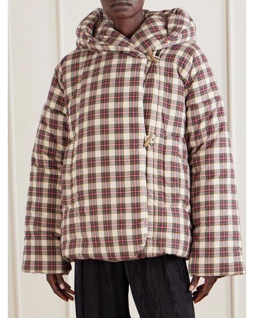 Dries Van Noten Multicolor Hooded Checked Padded Cotton-Flannel Jacket