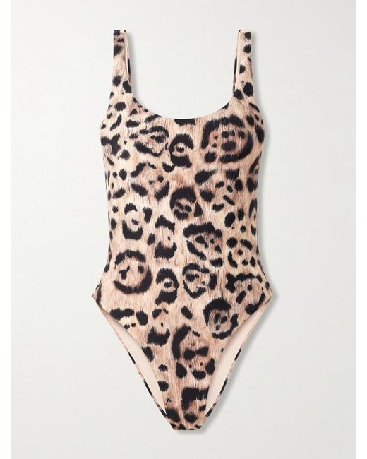 Agua Bendita Natural Gema Leopard-Print Stretch Recycled Swimsuit