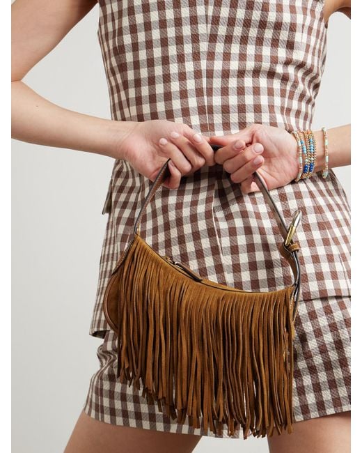 Sac Porté Épaule En Daim À Franges Et À Finitions En Cuir Owen Staud en coloris Brown