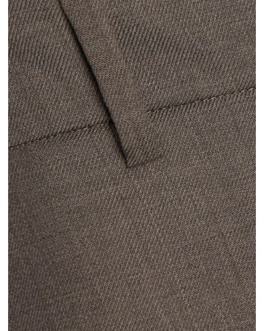 Nili Lotan Brown Effy Wool-Twill Wide-Leg Pants