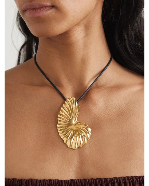 YSSO Metallic The Birth Of Venus-Plated And Cord Necklace