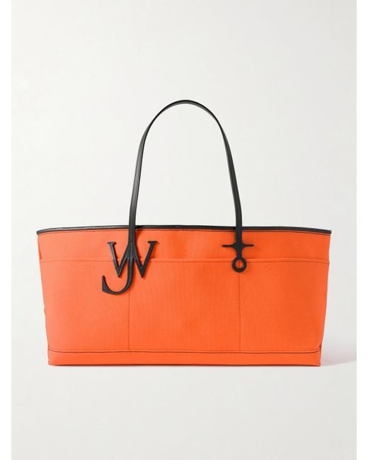 J.W. Anderson Orange Anchor Leather-Trimmed Canvas Tote