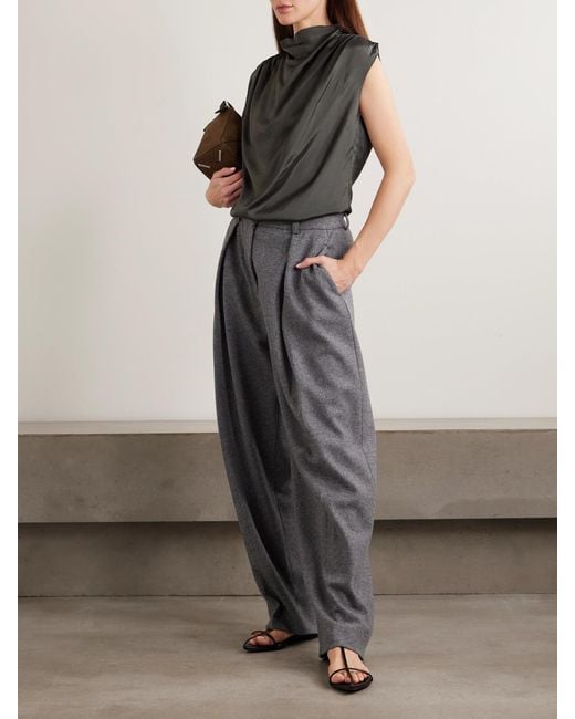 Kallmeyer Gray Penny Draped Satin Top