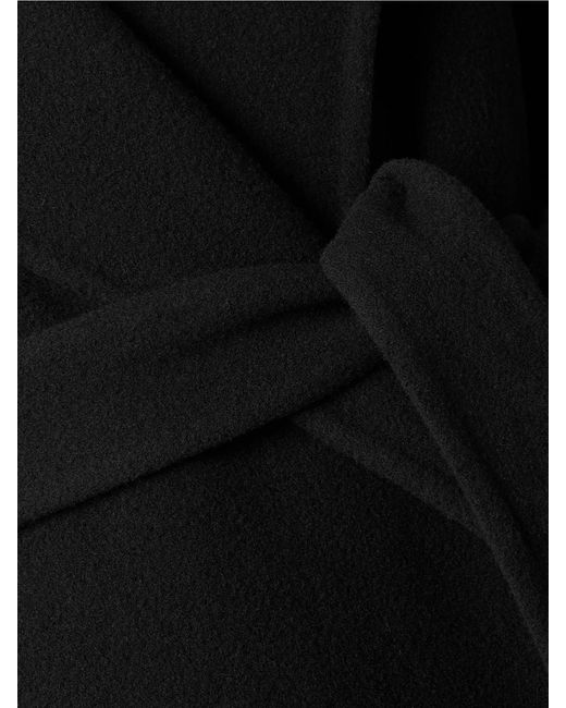 Alaïa Black Hooded Belted Wool Coat