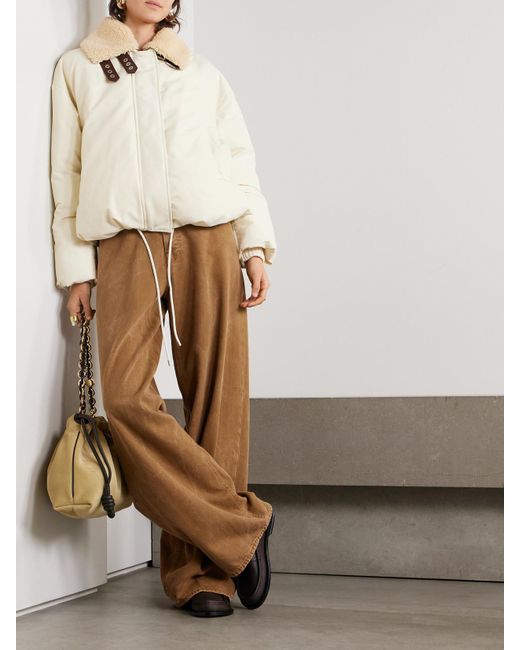 Loewe Natural Jacke Aus Shell Aus Einer Baumwollmischung Mit Shearling-Besatz