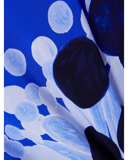 Themis Z Blue Nefeli Asymmetrisches Maxikleid Aus Crêpe Mit Blumenprint
