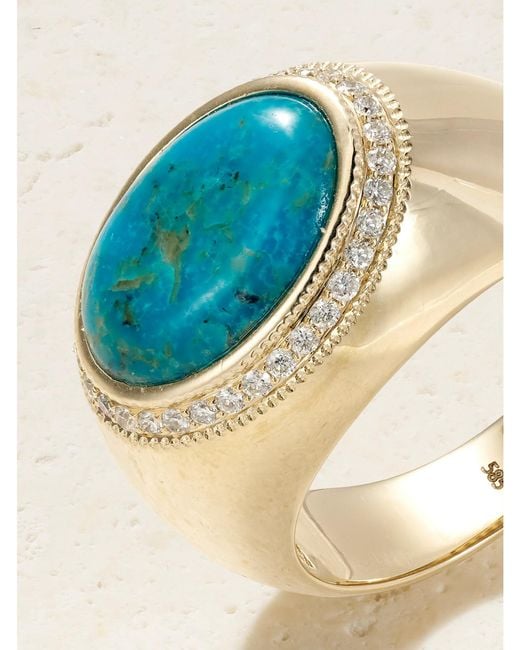Jacquie Aiche Blue 14-Karat, And Diamond Ring