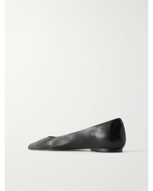 Aeyde White Cassy Ballerinas Mit Spitzer Kappe Aus Leder