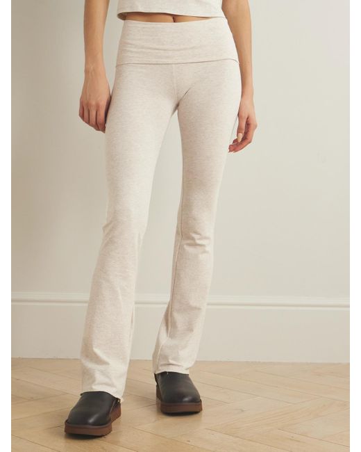 Pantalon À Taille Repliée En Jersey De Coton Stretch, Neutral Skims en coloris Natural