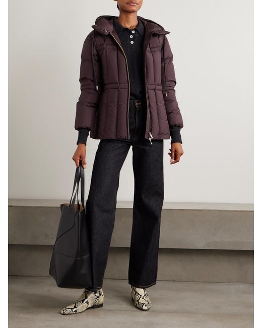 Moncler Purple Estom Hooded Quilted Shell Down Jacket