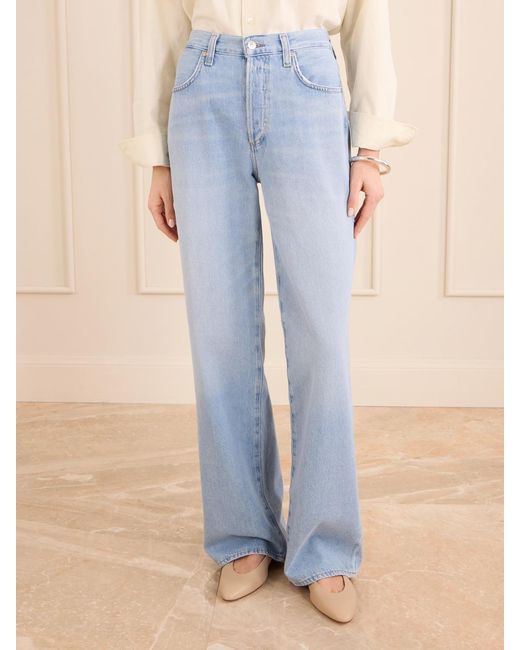 Citizens of Humanity Blue Annina Mid-Rise Straight-Leg Jeans