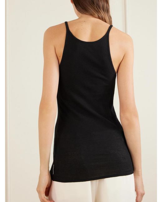 Calvin Klein Black Alicia Cotton-Blend Jersey Tank Top