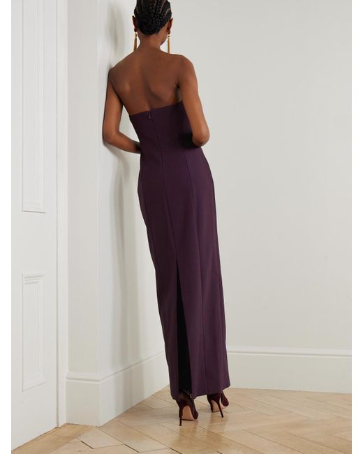 Solace London Purple Senna Trägerloses Maxikleid Aus Crêpe