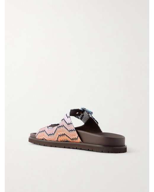 Missoni Orange Clea Striped Woven Sandals