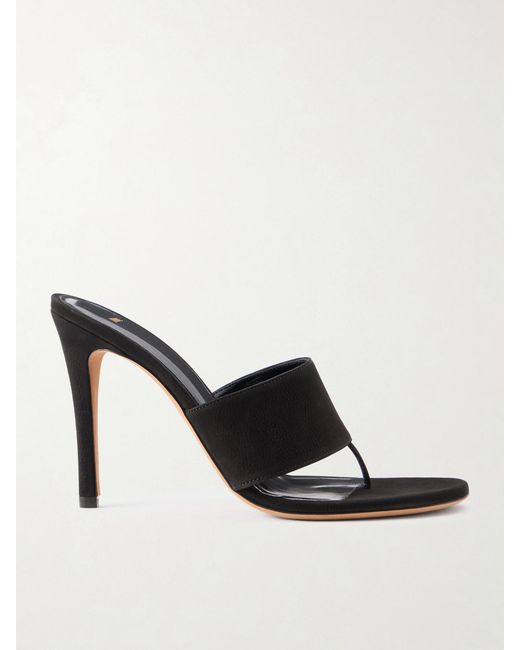 Jude Black Snug Suede Thong Sandals