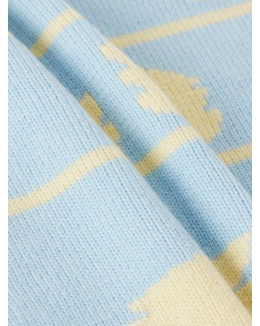 J.W. Anderson Blue Crockery Intarsia-Knit Wool Sweater