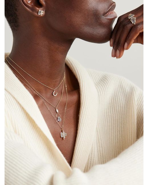 Melissa Joy Manning Natural Cityscape Triple 14-Karat Recycled, Aquamarine And Diamond Necklace