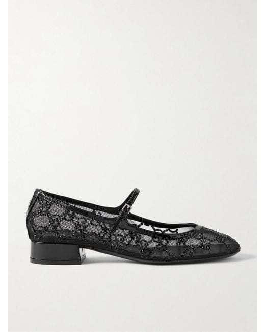 Gucci Gg Crystal Ballet Flat, Size 35 It in Black | Lyst
