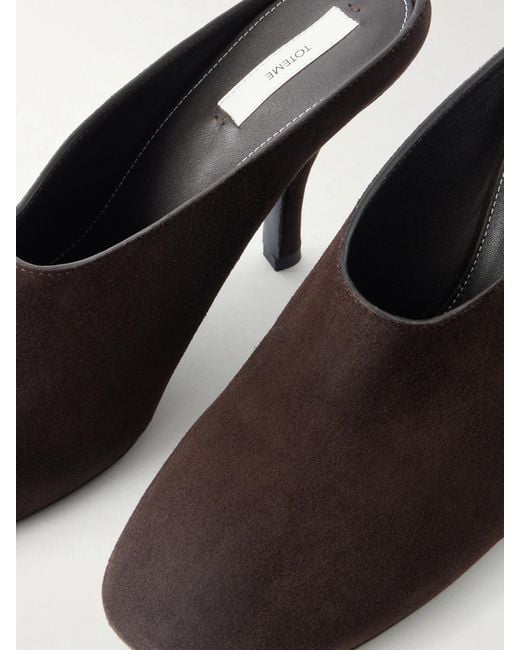Totême Brown Contour Suede Mules