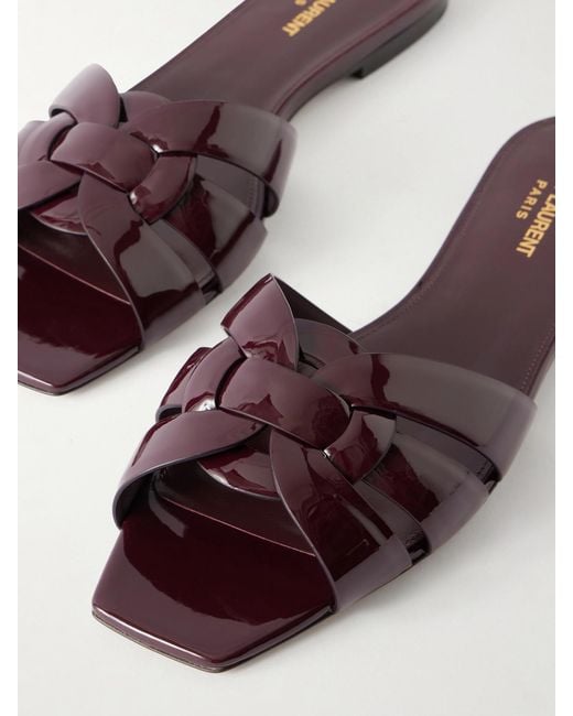 Saint Laurent Brown Tribute Leather Sandals