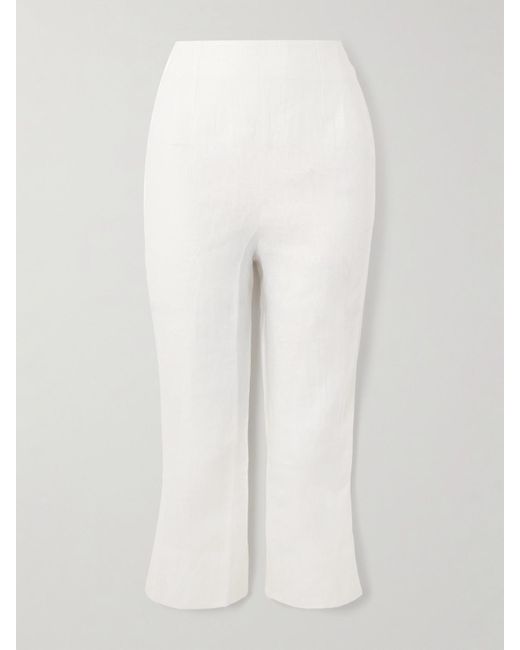 Faithfull The Brand White Capri Verkürzte Hose Mit Schmalem Bein Aus Leinen