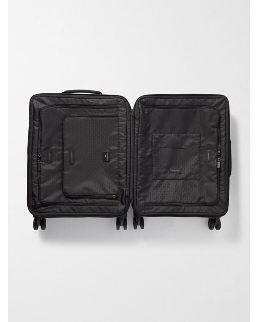 Anya Hindmarch Black Shorthaul Trolley Leather-Trimmed Econyl Suitcase
