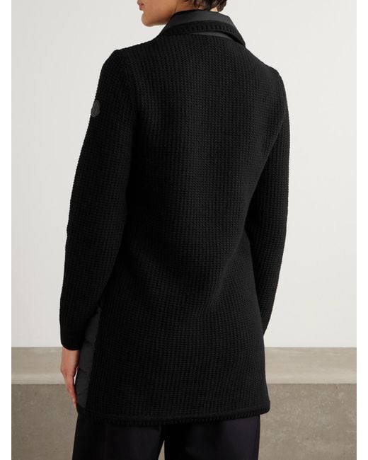 Moncler Black Double-Breasted Wool And Cashmere-Blend And Quilted Shell Down Cardigan