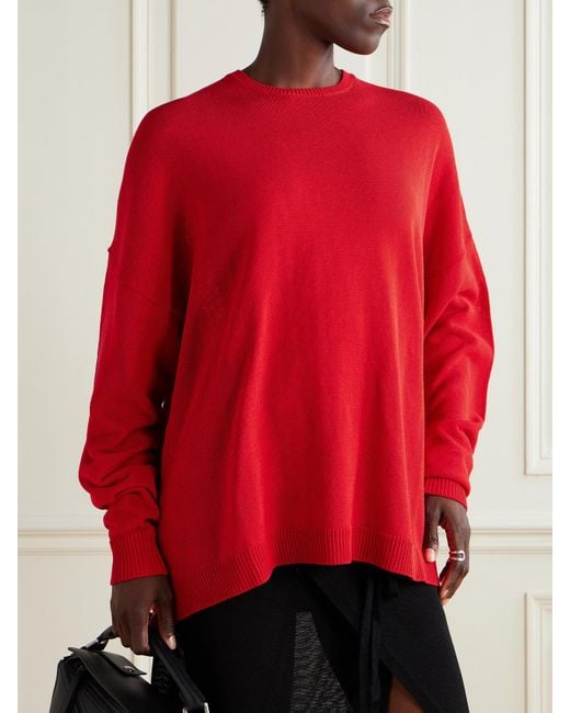 Frankie Shop Red Basel Cotton-Blend Sweater