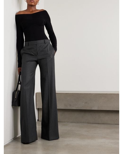 Stella McCartney Gray Wool-Felt Flared Pants