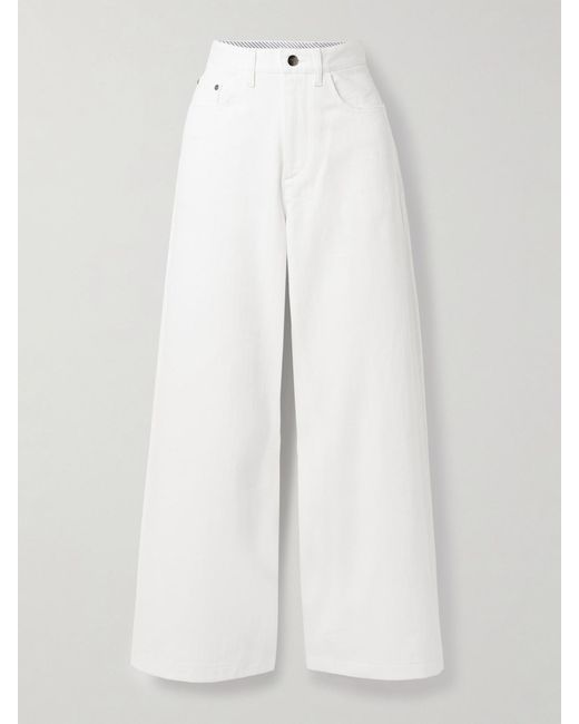Maria McManus White Massive Organic Cotton-Twill Wide-Leg Pants