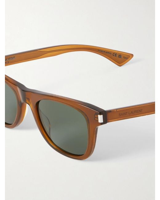 Saint Laurent Brown D-Frame Acetate Sunglasses