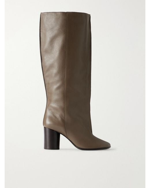 Lemaire Natural Crease Leather Knee Boots