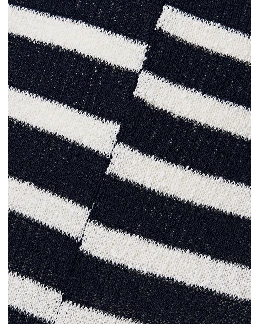 Proenza Schouler Blue Yves Asymmetrischer Maxirock Aus Strick Mit Fransen Und Streifen