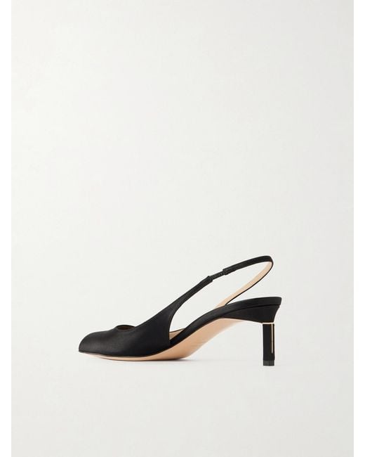 Tom Ford Black Satin Slingback Pumps