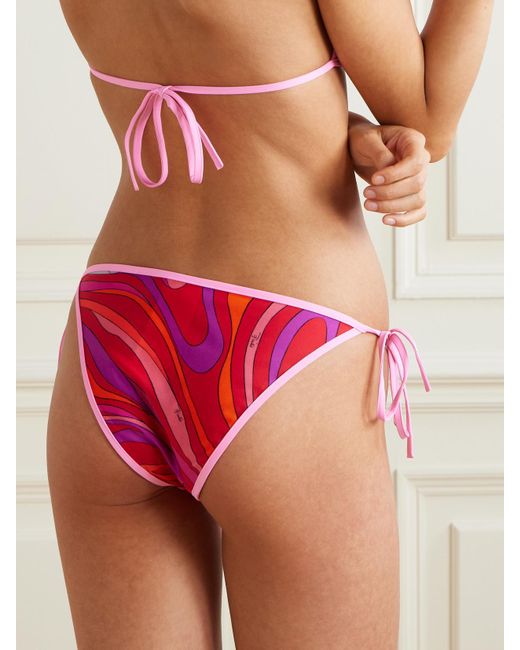 PUCCI Marmo Printed Bikini Briefs in Pink | Lyst