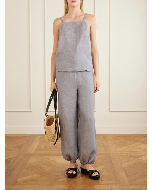 Eres Gray Gentille Linen Top