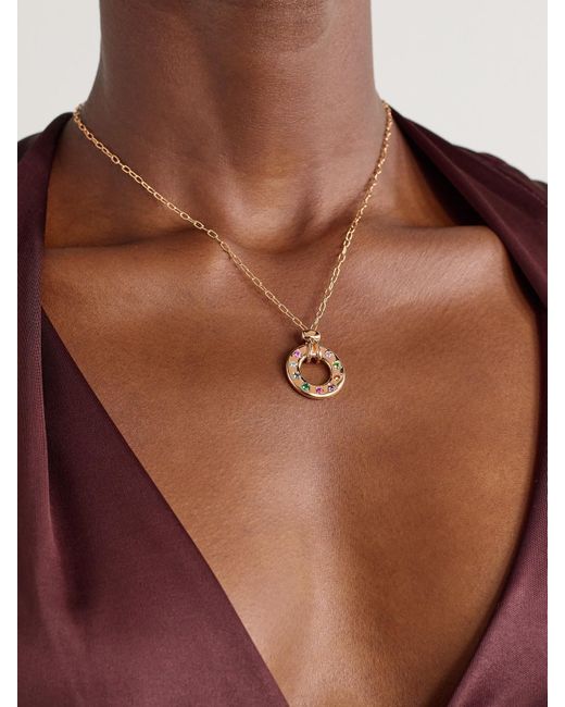 Pomellato Natural Iconica Reversible 18-Karat Rose Multi-Stone Necklace