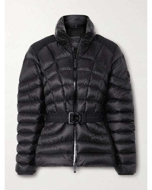 Moncler Black Gramont Hooded Belted Quilted Shell Down Jacket