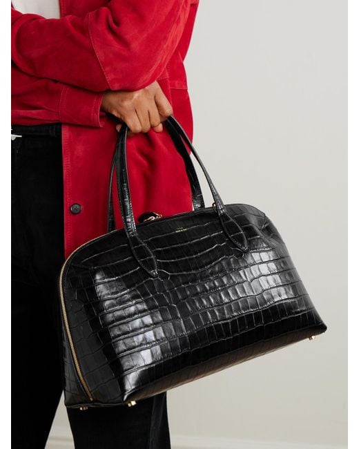 Totême  Black Croc-Effect Leather Tote