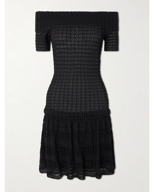 Isabel Marant Black Charlotte Minikleid Aus Häkelmaterial